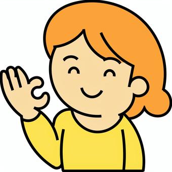 おけまるのサインを出している女の子 おけまる,okサイン,ポジティブ,女の子,にっこり,元気,かわいい,しぐさ,ハンドサイン,明るいのイラスト素材