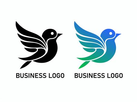 スズメをイメージしたビジネスロゴセット 鳥,生き物,動物,シルエット,ビジネス,ロゴ,シンプル,イメージ,デザイン,ワンポイントのイラスト素材