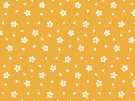 桜パターン/黄 桜,パターン,黄,シンプル,かわいい,ベクターのイラスト素材