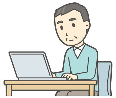 ニット中年男性-061-バスト  ニット中年男性-061-バスト パソコン,おじさん,男性,中年,お父さん,パパ,シニア,ミドルエイジ,人物,かわいいのイラスト素材