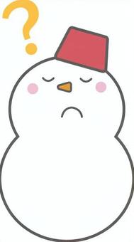 シンプルなはてなマーク雪だるまのイラスト