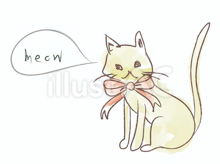 ラフ描きの猫 ねこ,猫,ネコのイラスト素材