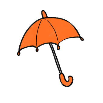 Orange umbrella, umbrella, rain, rainy season, JPG and PNG