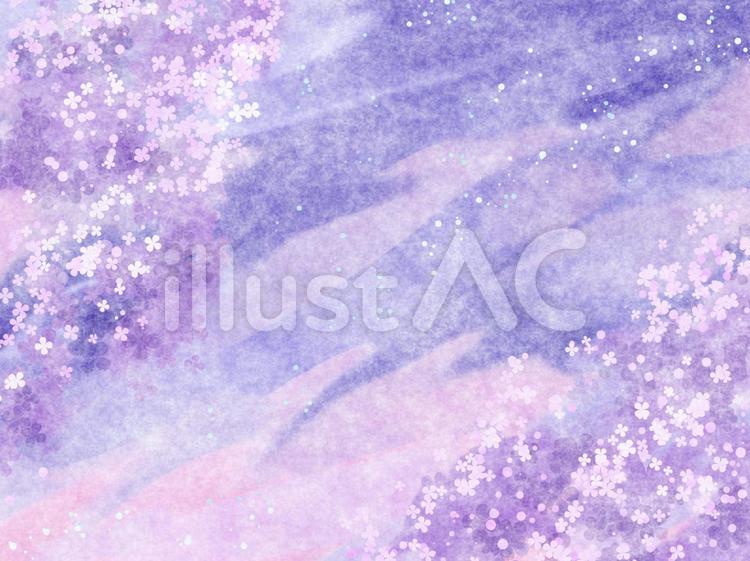 パープルの花イメージの背景　手書き風　 紫,パープル,背景のイラスト素材