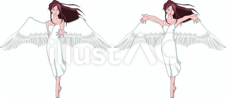 天使　羽　女神　神話　女性　手　差し出す 天使,羽,女神のイラスト素材