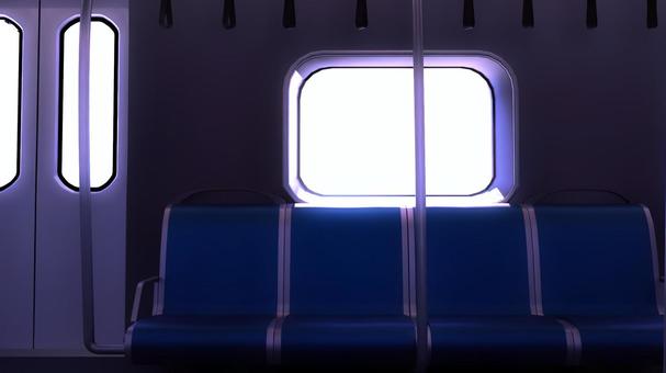 海外風の電車の静寂な車内の窓辺の記憶 電車,電車内,背景,乗り物,座席,吊り革,公共機関,交通機関,通勤,通学のイラスト素材