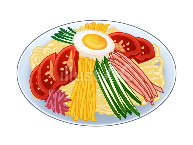 冷やし中華 冷やし中華,麺類,卵のイラスト素材
