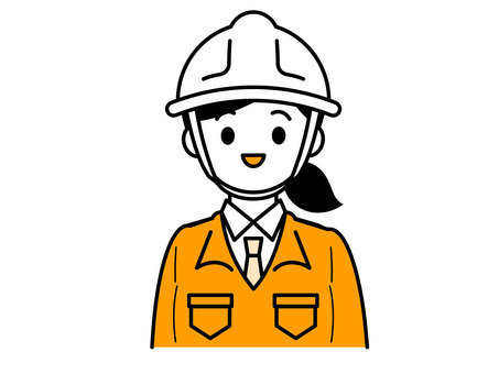 作業服の女性のイラスト01 人物,女性,作業員,20代,30代,社会人,会社員,正社員,建設,現場のイラスト素材