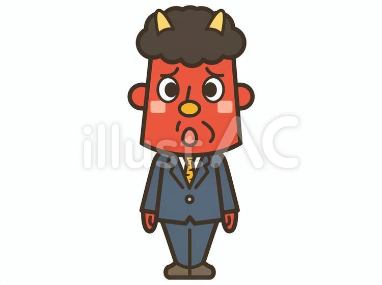 節分が終わり就活をはじめる赤鬼001 鬼,面接,節分のイラスト素材