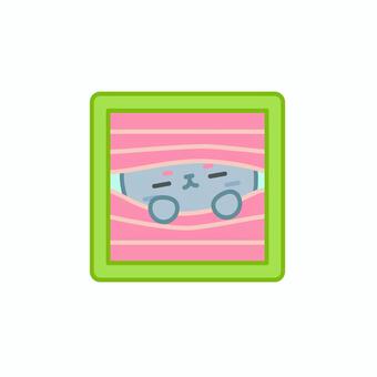 イラスト0156 猫,寝る,ベッド,可愛い,動物,休憩,ねこ好き,眠い,ぬくもり,かわいいのイラスト素材