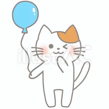 風船と猫(青)