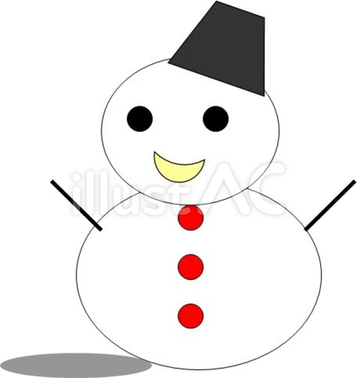 雪だるま影付き 冬,ふゆ,ユキダルマのイラスト素材