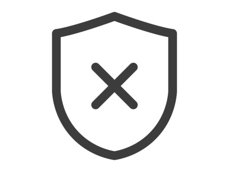 セキュリティ・バツ（線・黒） セキュリティ,危険,不安,バツ,アイコン,イメージ,ng,マーク,インターネット,ネットワークのイラスト素材