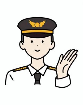 男性パイロットワイシャツこちら パイロット,操縦士,飛行士,帽子,制服,ベクター,イラスト,職業,男性,男のイラスト素材