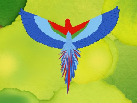 Red-and-green macaw in the jungle, JPG Red-and-green macaw in the jungle, beni macao, macaws, bird, JPG