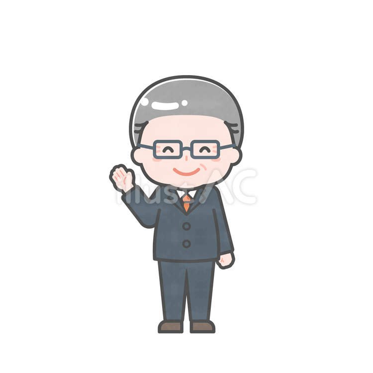 ミニ_単体_シニアの会社員男性17 男性,大人,シニアのイラスト素材