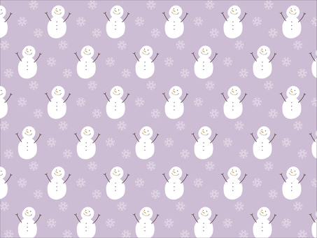 雪だるまと雪の結晶の背景_紫