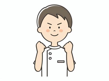 やる気いっぱいな男性看護師 やる気いっぱいな男性看護師 やる気,頑張る,元気,頑張ろう,応援,ガッツポーズ,向上心,ファイト,挑戦,努力のイラスト素材