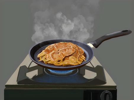 Frying pan and gas stove (yakiniku), JPG and PNG Frying pan and gas stove (yakiniku), , JPG and PNG