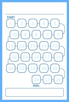 Illustration, stamp card, blue, 28, 