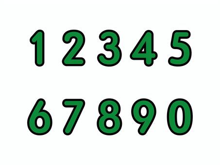数字（黒縁）04-02 数字,ナンバー,番号,緑,縁,セット,アイコンのイラスト素材