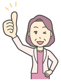  お金持ちマダム-079-バスト グー,おばさん,中年,女性,富裕層,マダム,裕福,お金持ち,ミセス,おばちゃんのイラスト素材