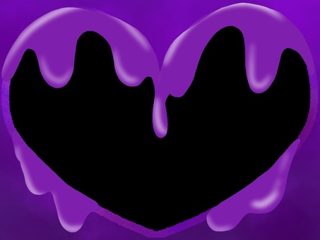 蕩けたハートのフレーム紫 ハート,フレーム,枠のイラスト素材