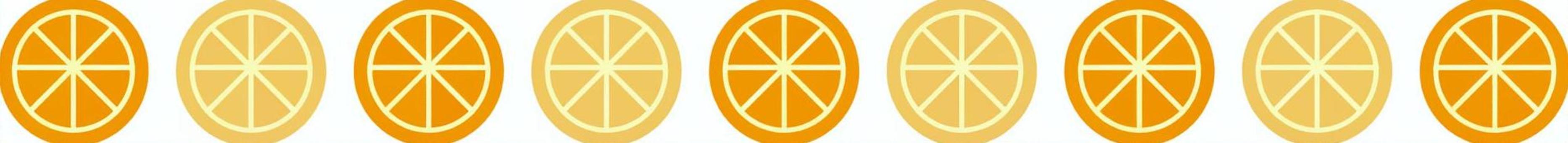 オレンジとレモンのスライスのライン 植物,食べ物,ライン,飾り罫,罫線,装飾,あしらい,果物,フルーツ,果実のイラスト素材