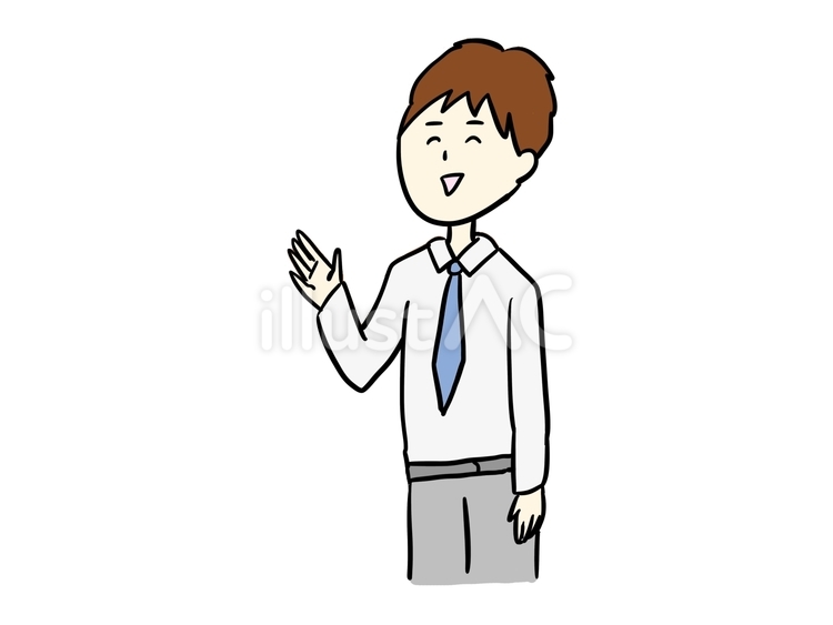 案内する男性（茶髪） 案内,男性,職員のイラスト素材