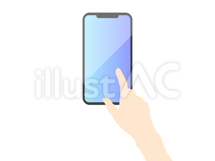 きれいな画面のスマホを操作する手