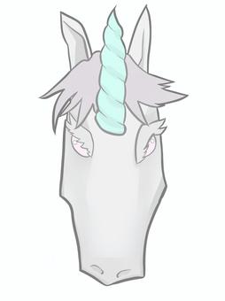 ユニコーンの頭 ユニコーン,パステル,ユメカワ,馬,一角獣,幻獣,午のイラスト素材