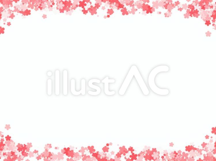 小花フレーム赤 フレーム,飾り,花のイラスト素材