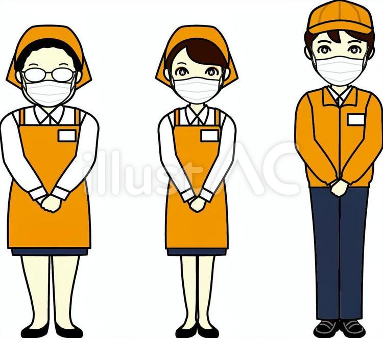 スーパーの店員　マスク 店員,マスク,スーパーのイラスト素材