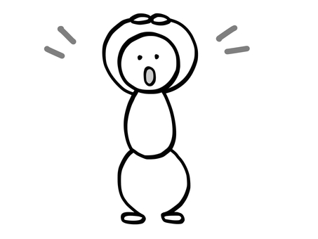 モノクロ棒人間　オッケーでーす 棒人間,人,オッケー,大丈夫,了解,承知,合点,ok,わかった,合図のイラスト素材