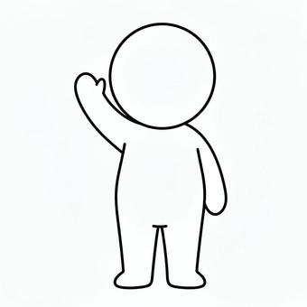 手を挙げる棒人間 棒人間,人,シルエット,人間,手,上げる,片手のイラスト素材