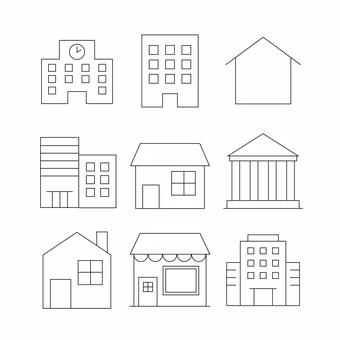 Illustration, building, set, school, 