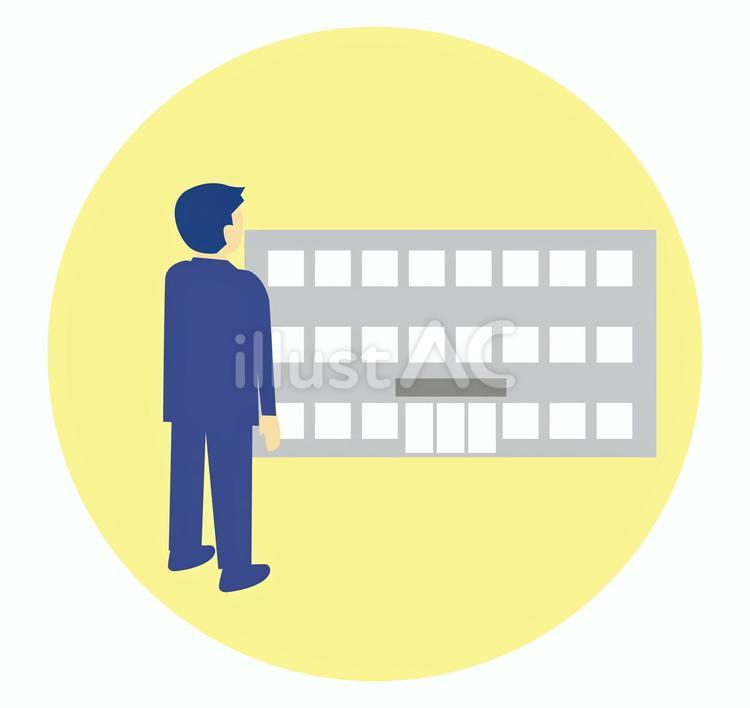中学校中学生1 中学校,中学生,制服のイラスト素材