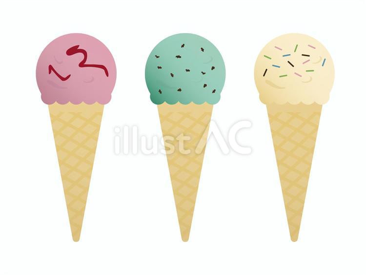 アイス3種 アイス,3種,夏のイラスト素材
