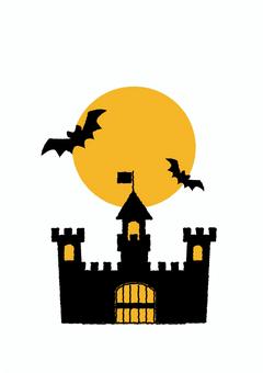 Illustration, halloween, haunted house, city, 