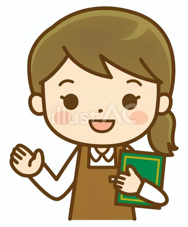 カフェの女性店員 カフェ,飲食店,飲食業のイラスト素材