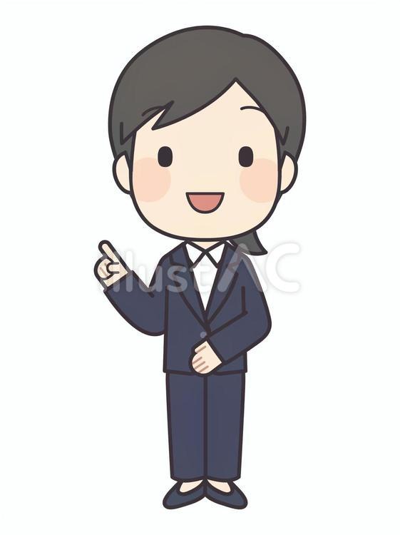指差しする女性社員２ 女性,会社員,事務員のイラスト素材
