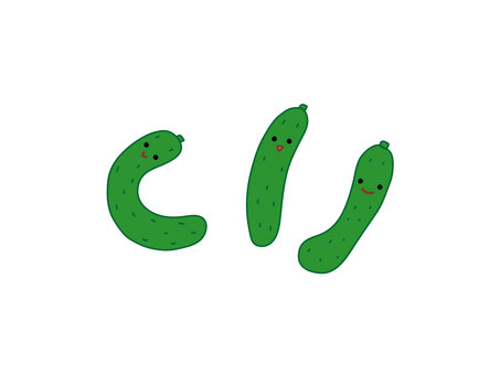 Illustration, cucumber, vegetables, tiny, JPG, PNG and AI