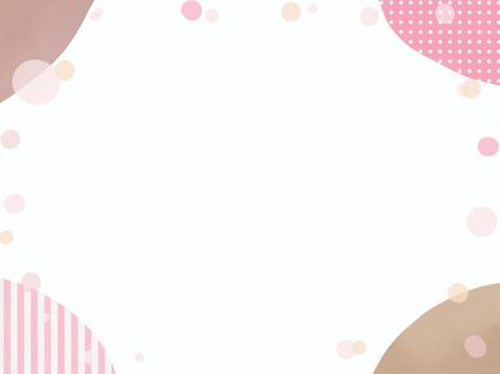 ポップな背景フレーム：ピンクとベージュ フレーム,背景,ポップ,枠,見出し,飾り枠,囲み枠,パステルカラー,明るい,ピンクのイラスト素材