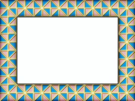 風車模様のフレ−ム　ネオン 風車模様,フレ−ム,ポストカード,メッセージカード,柄,パターン,和風,和柄,縁起,めでたいのイラスト素材