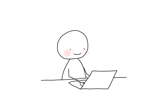 Illustration, stick figures, computer, pleasant, 