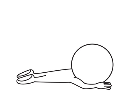 寝相 うつ伏せ 棒人間,寝相,うつ伏せ,線画,シンプル,ゆるいのイラスト素材