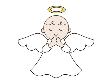 天使お祈り 天使,お祈り,お願い,神聖,クリスマス,聖夜,子ども,羽根,白のイラスト素材