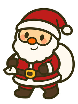 クリスマスサンタクロース　配達 サンタクロース,サンタ,プレゼント,クリスマス,１２月,冬,クリスマスイラスト,イベント,手書き,手描きのイラスト素材