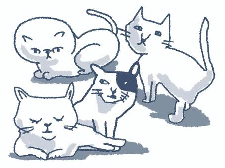 Illustration, cat, animal, simple, 