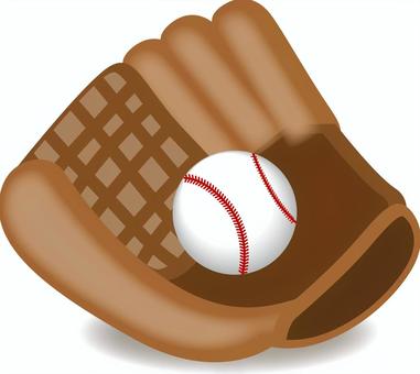 ボール・グローブ　 ボール,グローブ,捕球,野球,球技,スポーツ,道具,置く,立体,リアルのイラスト素材